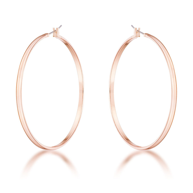 55mm Rose Gold Plated Classic Hoop Earrings