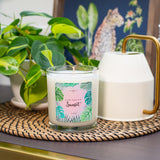 Caribbean Sunsent Scented Premium 10 oz Candle and Jewelry