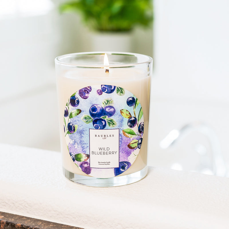 Wild Blueberry Scented Premium Candle and Jewelry