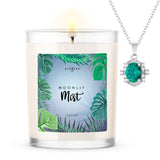 Moonlit Mist Scented Premium 10 oz Candle and Jewelry