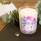 Sheer Lilac Scented Premium Candle and Jewelry