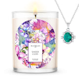 Sheer Lilac Scented Premium Candle and Jewelry