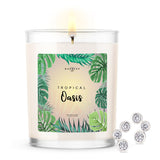 Tropical Oasis Scented Premium 10 oz Candle and Jewelry