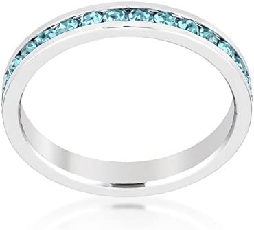 Stylish Stackables Aquamarine Crystal Ring