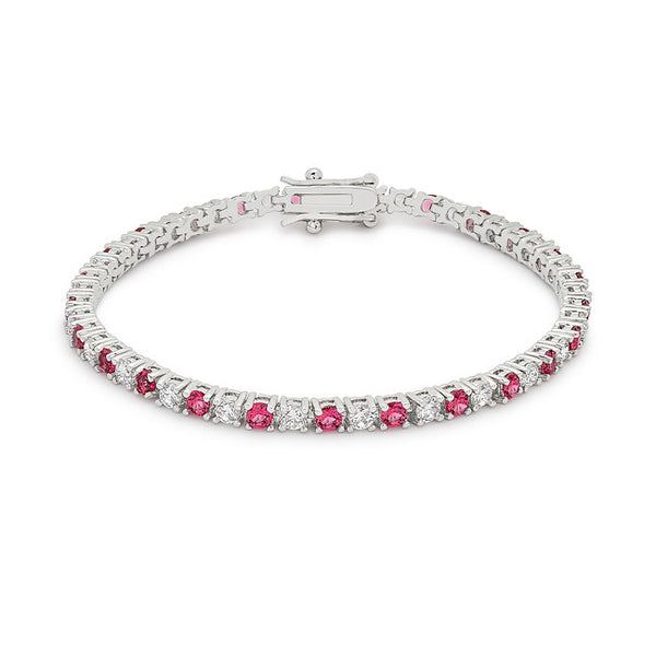 Fuchsia Cubic Zirconia Tennis Bracelet