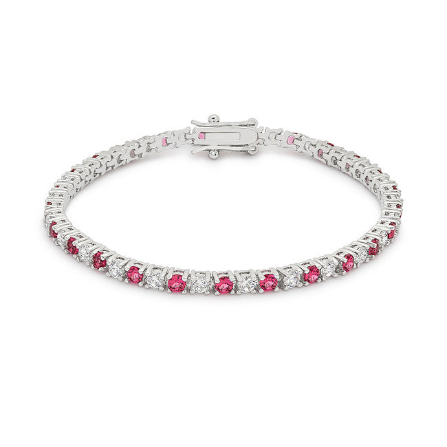 Fuchsia Cubic Zirconia Tennis Bracelet