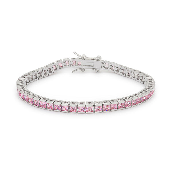 Pink Cubic Zirconia Tennis Bracelet