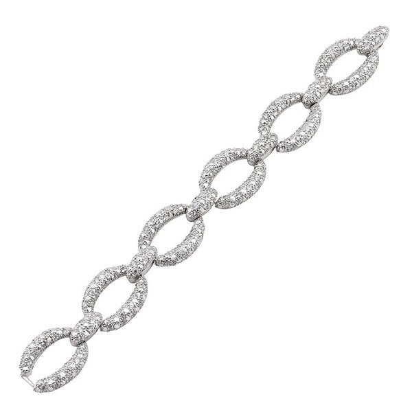 Cubic Zirconia Chain Link Bracelet