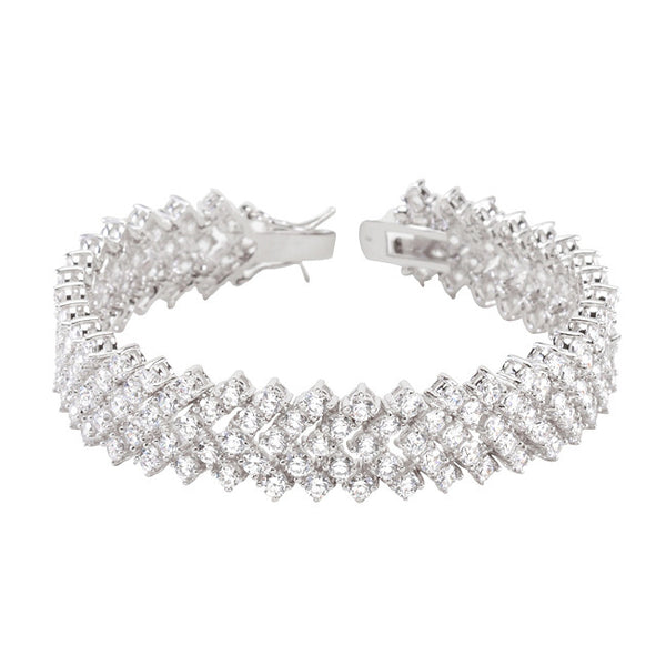 Chevron Cubic Zirconia Tennis Bracelet