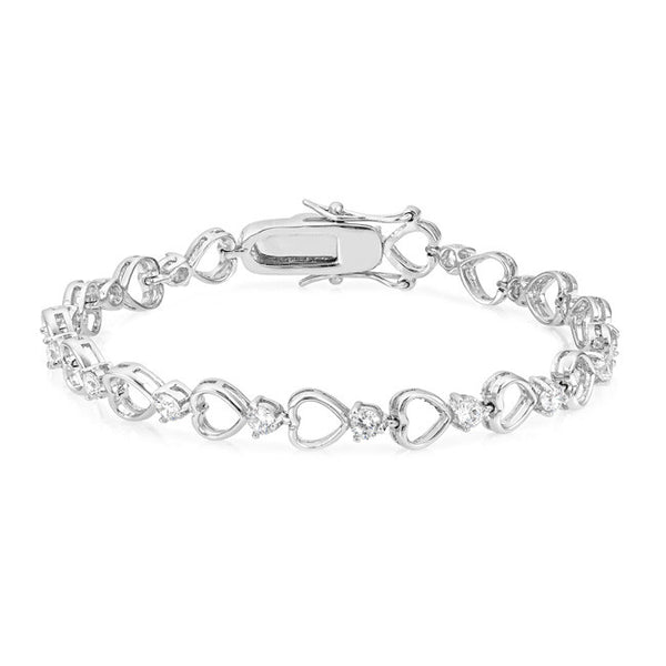 Linked Hearts Tennis Bracelet