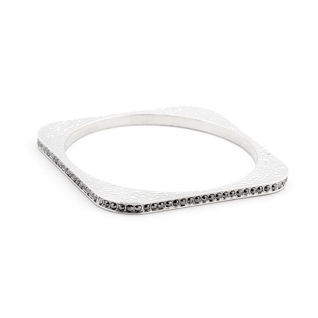 Hammered Crystal Square Bangle