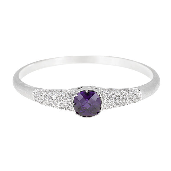 Matte Silvertone Finish Fashion Bangle
