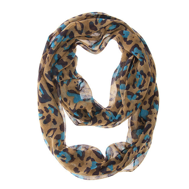 Cheetah Blue Lux Infinity Scarf