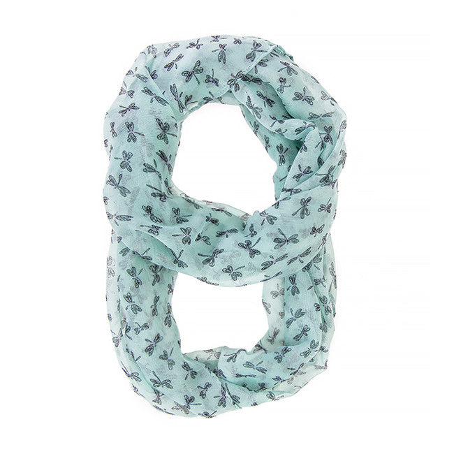 Dragonfly Mint Infinity Scarf