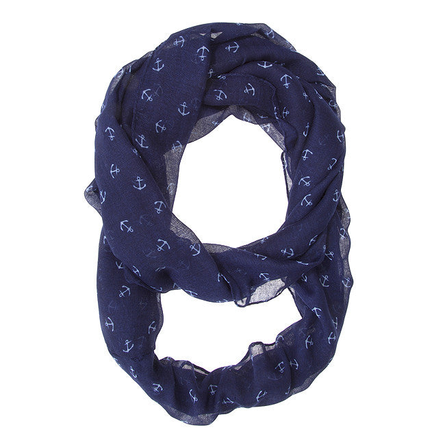 Anchor Blue Infinity Scarf