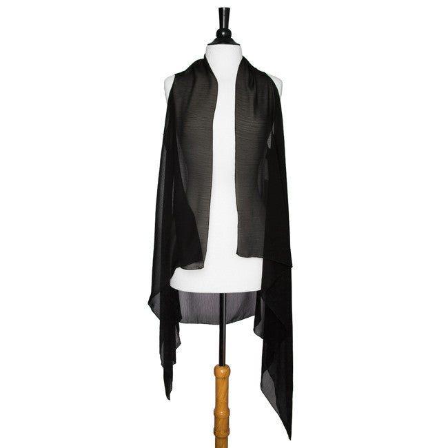 Black Marilyn Sheer Shawl Vest