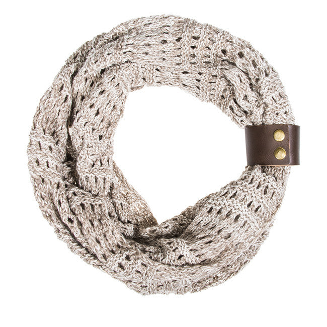 Taupe Jenna Knit Scowl Scarf