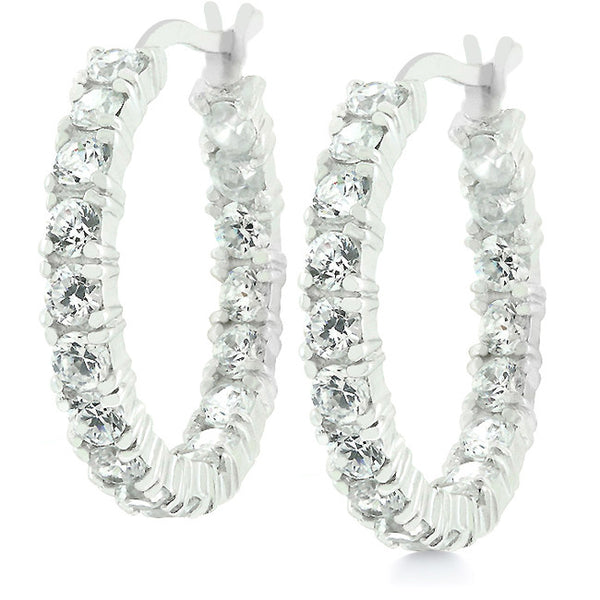 Sterling Silver Eternity Hoop Earrings