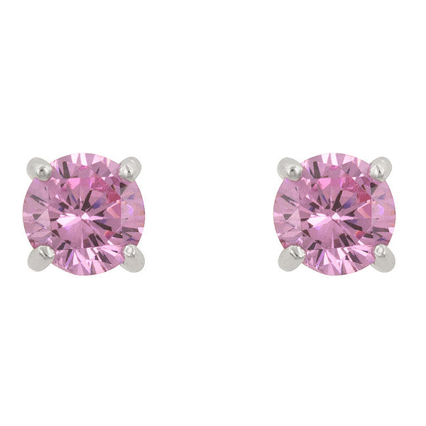 Pink Cubic Zirconia Stud Earrings