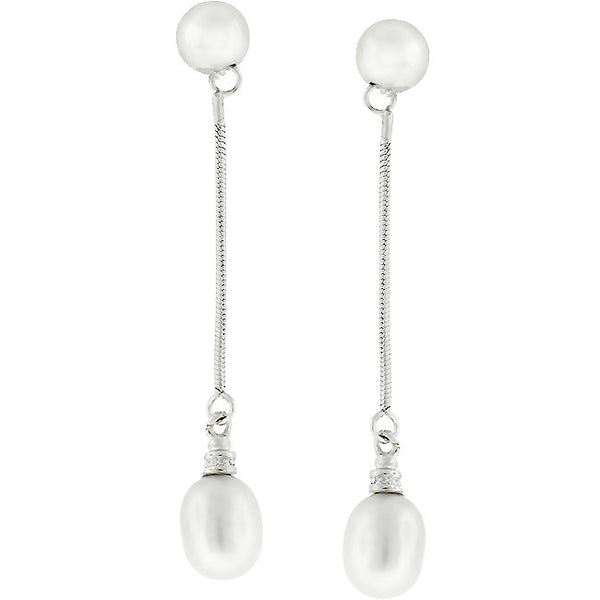 Pearl Drop Stud Earrings
