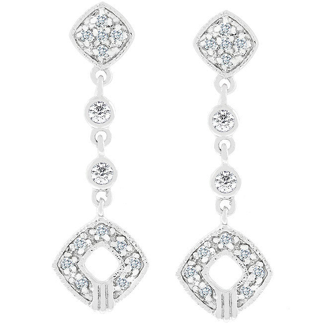 Elegant Clear Cubic Zirconia Drop Earrings