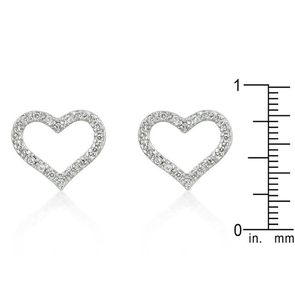 Open Heart Cubic Zirconia Earrings