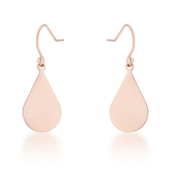 Karla Rose Gold Stainless Steel Teardrop Earrings