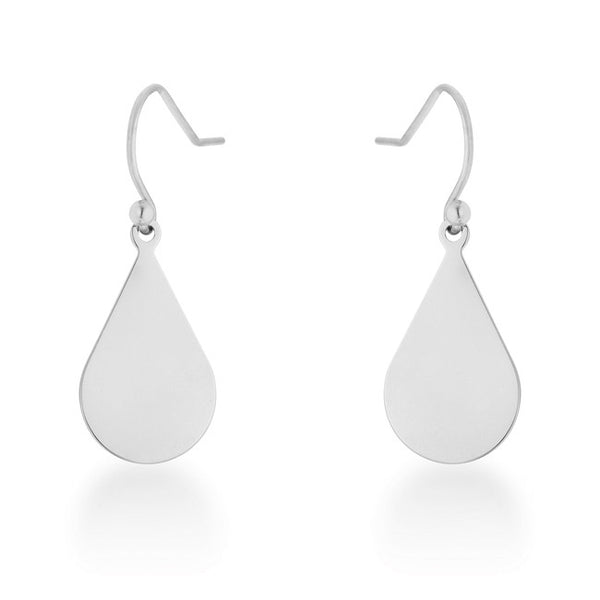 Karla Rhodium Stainless Steel Teardrop Earrings