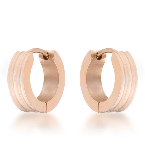 Marlene Rose Gold Stainless Steel Small Hoop Earrings