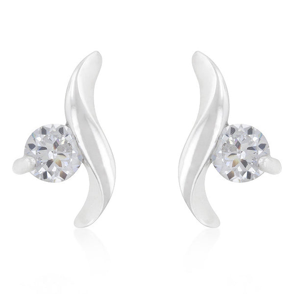 Twisting Solitaire Cubic Zirconia Earrings