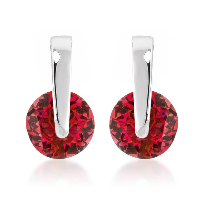 Red CZ Elegance Earrings