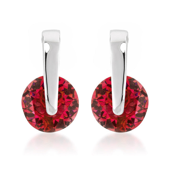 Red CZ Elegance Earrings