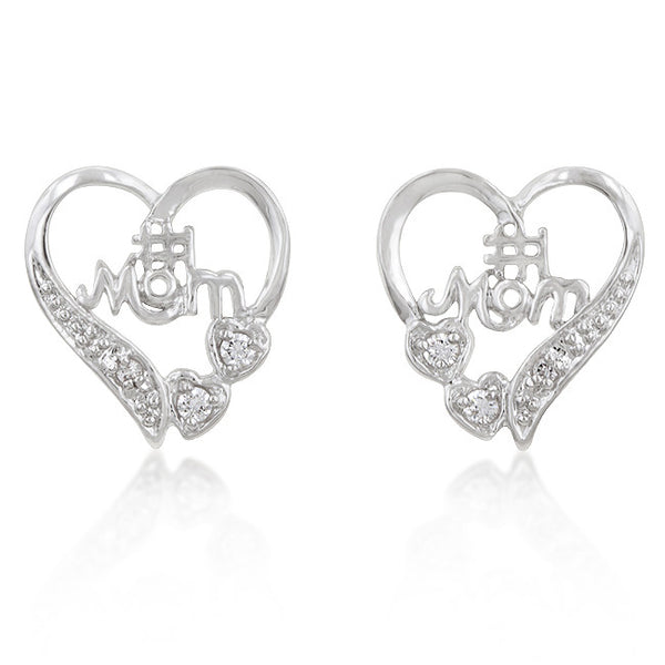 #1 Mom Heart Earrings