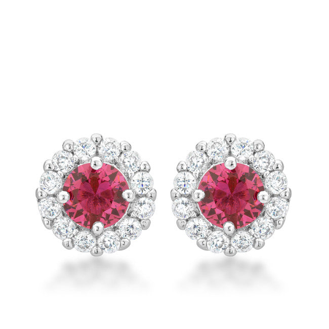 Bella Bridal Earrings in Pink