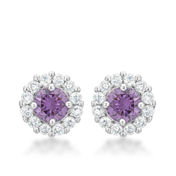 Bella Bridal Earrings in Purple