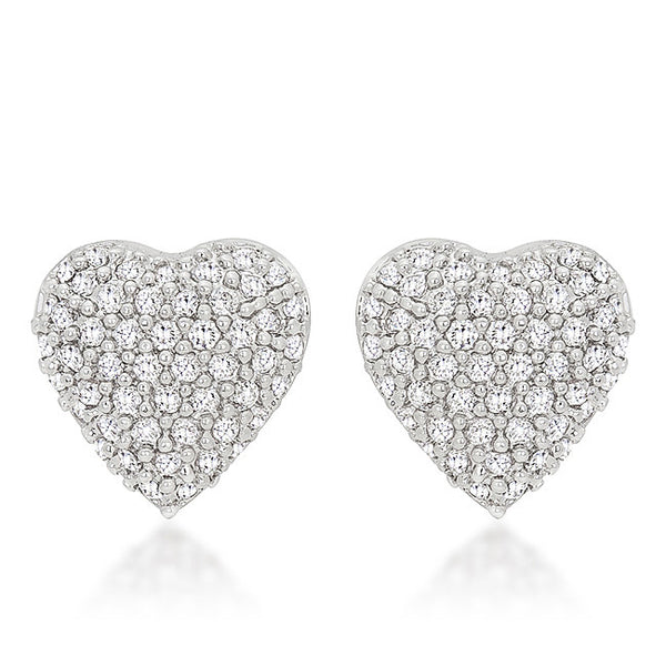 Special Pave Heart Earrings