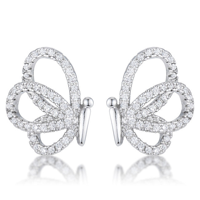 .45 Ct Cubic Zirconia Butterfly Stud Earrings