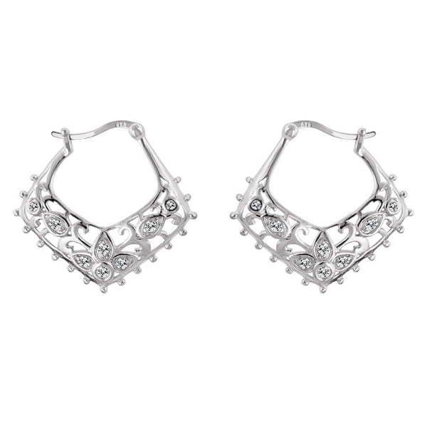 Floral Filigree Hoop Earrings