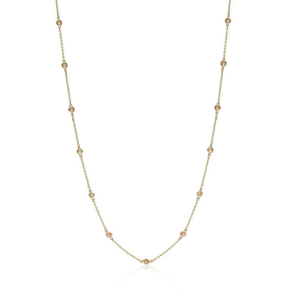 60 Inch Champagne Cubic Zirconia Necklace