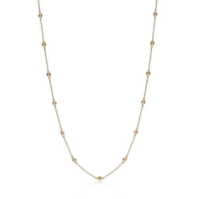 60 Inch Champagne Cubic Zirconia Necklace