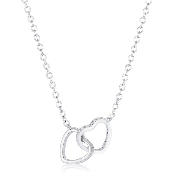 .22 Ct Interlocking Hearts Necklace with Cubic Zirconia