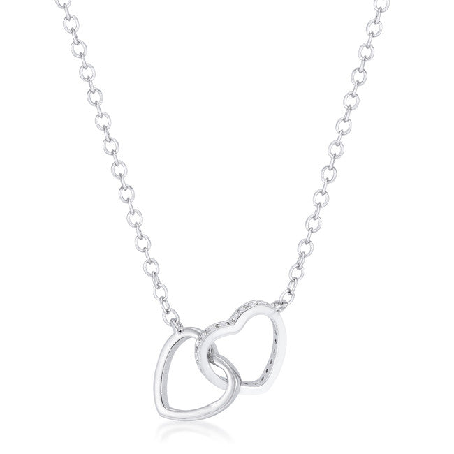 .22 Ct Interlocking Hearts Necklace with Cubic Zirconia