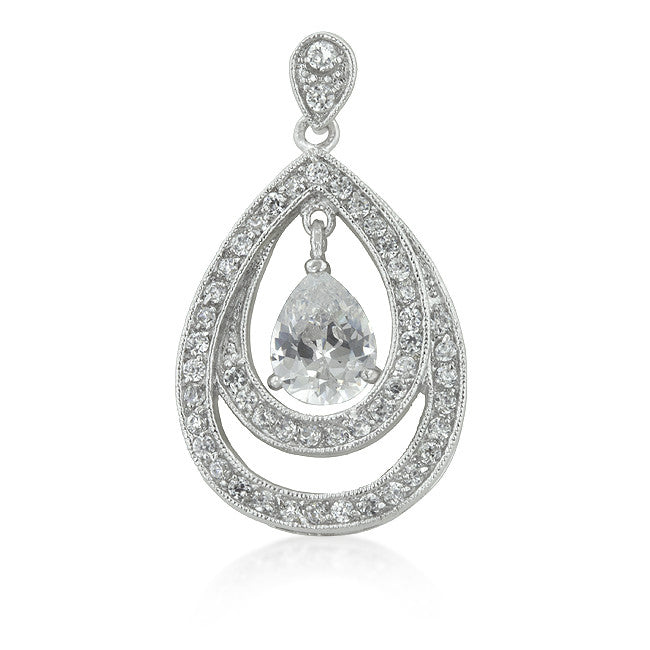 Cubic Zirconia Teardrop Pendant