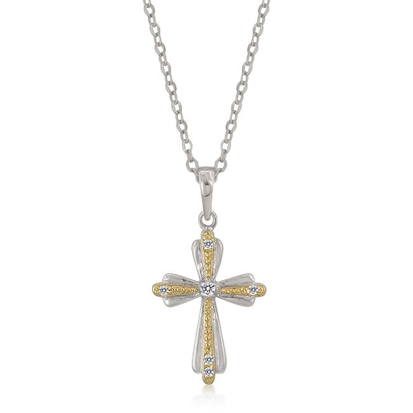 Two Tone Cross Pendant