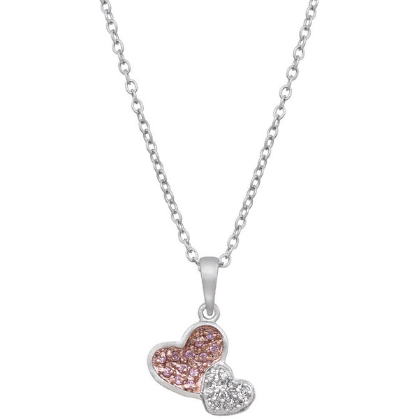 Two Hearts Pave Pendant