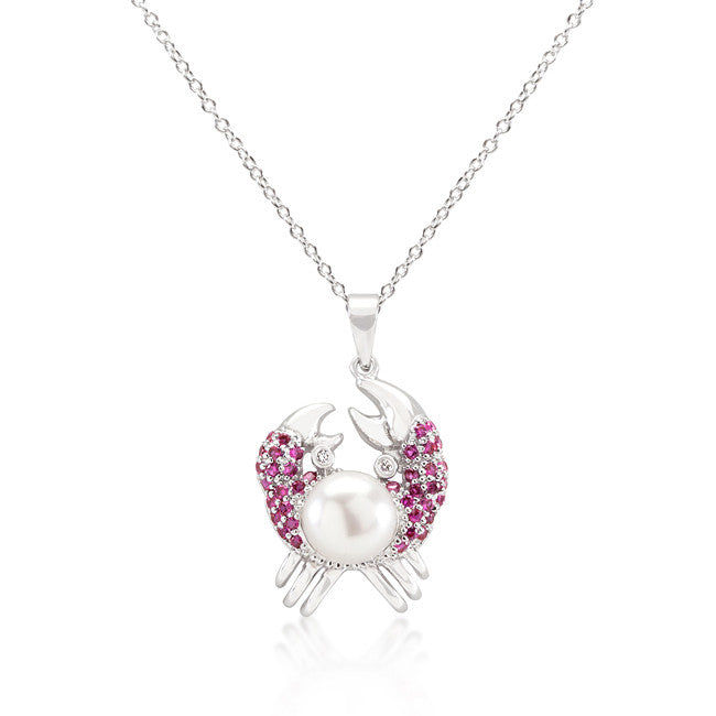 Pearl Crab Pendant Necklace