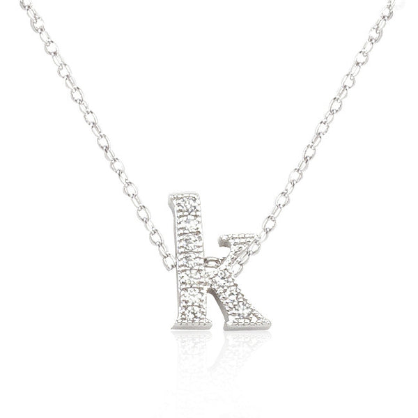 Micro-Pave Initial K Pendant