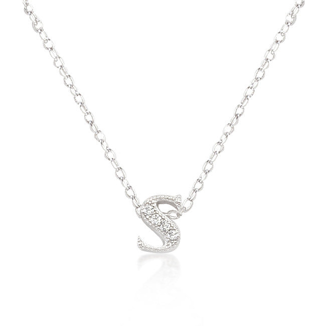 Micro-Pave Initial S Pendant