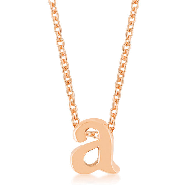 Rosegold Finish Initial A Pendant