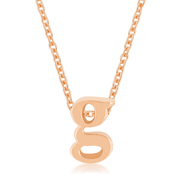 Rosegold Finish Initial G Pendant